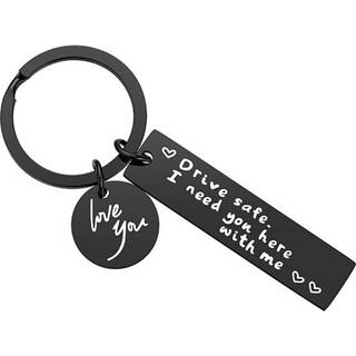 Nøglering "Drive safe" - Sort