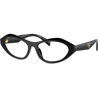 Prada Kvinde PR A21V 16K1O1 Optiske stel Acetat Sort Transparent Geometrisk Normal
