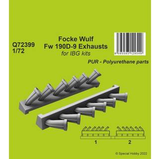 Focke Wulf Fw 190D-9 Exhausts / for 1/72 IBG kits