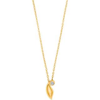 Siersbøl Vedh. Blad fg m cz inkl. kæde