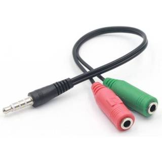 Universel 3.5mm hanstik til 2x hunstik adapter i stereo Jackstik kabel deler