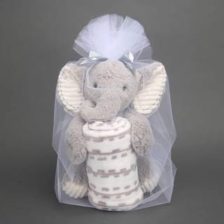 Lams & Ivy T?ppe og plys Luksus Nyf?dt baby gave s?t - Gr? elefant