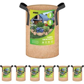 Ipower Plante Grow Bag 3 Gallon 6-Pack Heavy Duty Fabric Pots 300g tyk ikke-v?vet stofbeholdere luftning med nylonh?ndtag til plantning af gr?nts