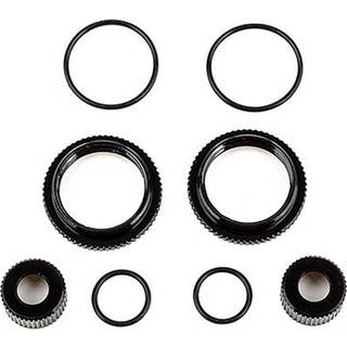 Team Associated - AE91929 - 13mm Shock Collar and Seal Retainer Set, black aluminum