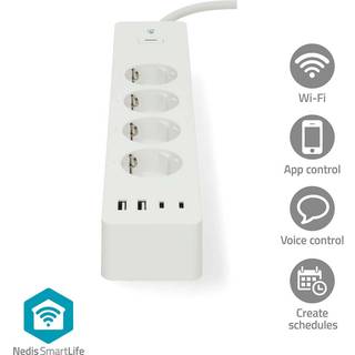 Nedis SmartLife 4 Stikdåse med 2xUSB og 2xUSB-C / 2 meter