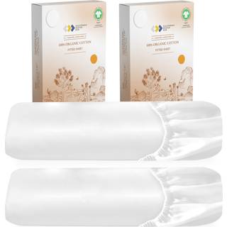 Californiens design den 2-pakke 100% organisk bomuld monteret ark Cal King Size Percale kun Gots Certified Soft & Crisp Cooling Lightweight Snug-