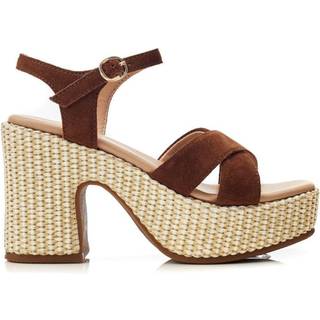 Moda in Pelle Moda in Pelle Brown Luchiia Raffia Cross-Over Sandals