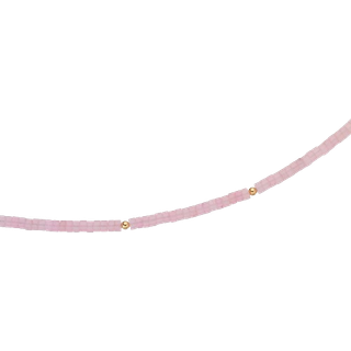 Scrouples armbånd rosa quartz i forgyldt 17,5+2 cm