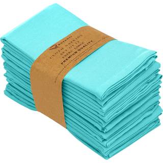 Ruvanti klud servietter s?t p? 12 18x18 tommer servietter klud vaskbar bl?d holdbar absorberende bomuldsblanding. Bordmiddags servietter klud til