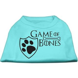 Game of Bones Screen Print Dog Shirt Aqua LG