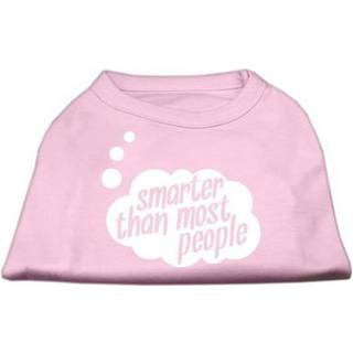 Smartare än de flesta skärmar tryckt hundskjorta ljusrosa xl