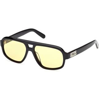 GCDS Unisex GD0046 01E Solbriller Acetat Sort Brun Pilot Normal