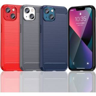 SKALO iPhone 14 Armor Carbon Stødsikker TPU-cover - Rød