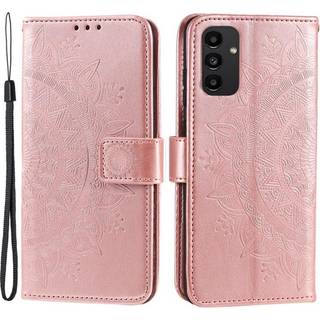 SKALO Samsung A13 4G Mandala Flip Cover - Rosa guld