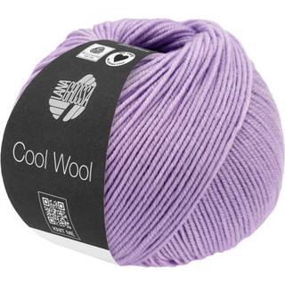 Lana Grossa Cool Wool 2110 Violilla Indhold:100% ren ny, ekstrafin merinould Vægt/Længde:50 g = ca. 160 meter Anbefalede pinde: 3.00-3.50 mm Strikkefasthed:10 x 10 cm = 24 m x 34 p Vask:Finvask 30º/ Tørres fladt.