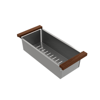 Bocchi rustfrit stål dybt dørslag m/træ sapele håndtag