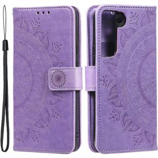 SKALO Samsung S22 Mandala Flip Cover - Lilla