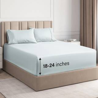 Ekstra Deep Pocket King Sheets - 4 stykker åndbar og afkølende sengelinneder - Hotel Luxury Bed Sheet - Soft Wrinkle Free & Comfy - Nemt passer t