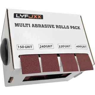 Lyfjxx Emery klud rulle 150 240 320 400 Grit Abrasive Sandpapirrulle 4 Ruller Sandpapir 6 meter Emery klud til metal med dispenser aluminiumoxid