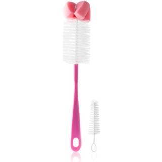 BabyOno Take Care Brush for Bottles and Teats with Mini Brush & Sponge Tip børste til rensning Pink 2 stk. - 2 stk.