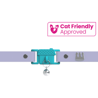 Kittyrama Mauve Cat Collar med Bell. Vinder af kattevenlig pris. Godkendt af dyrlæger og katteeksperter. Breakaway Cat Collars hurtig frigivelse.