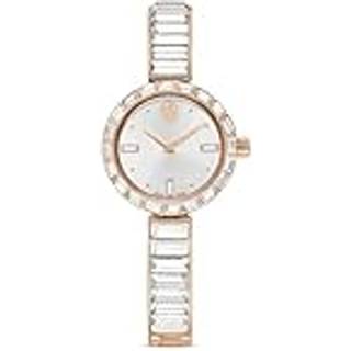 Matrix bangle Uhr, Schweizer Produktion, Kristallarmband, Weiß, Roségoldfarbenes Finish