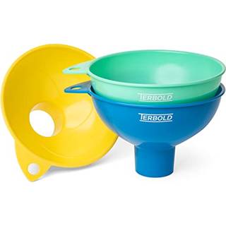 Terbold 3pc Wide Mouth Canning -tragt til fyldning af flasker og Mason -krukker | Stor tud hurtig fyld madgrad plastik tragt til k?kkenbrug (bl?