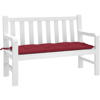 Hynde Til Havebænk Oxfordstof Bladmønster - Vinrød / 120 x 50 x 7 cm