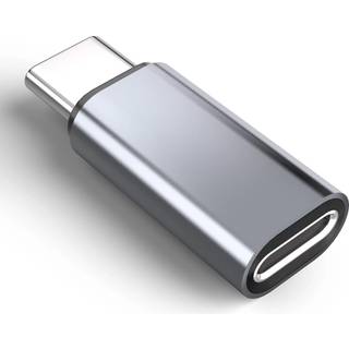 Lightning (hun) til USB-C (han) adapter, kompatibel med iPhone 15 Grå