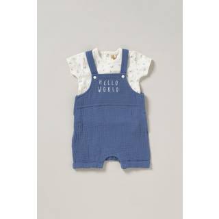 Homegrown Blå smækbukser Outfit Sæt9 - 12 måneder (74 - 80cm)