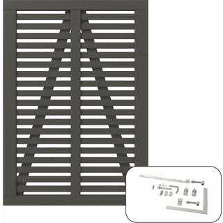 PLUS Harmoni enkeltlåge inkl. beslag, umbragrå/nåletræ - 100 x 140 cm