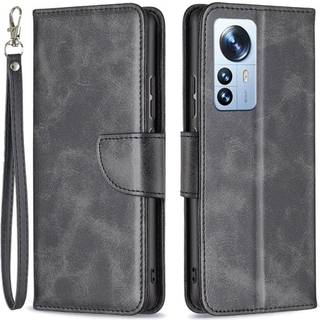 SKALO Xiaomi 12 Pro Flip Cover m. pung i PU-læder - Sort