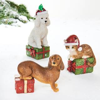 Hund eller kat med gave - Gravhund