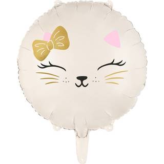 1 stk. Folieballon Kat, farvemix, 45 cm, til luft og helium, perfekt til børnefødselsdage og fester