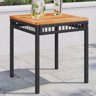 havebord 38x38x42 cm polyrattan og akacietræ sort