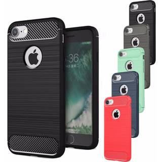 SKALO iPhone 7/8 Armor Carbon Stødsikker TPU-cover - Rød