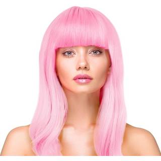 Deluxe Lang Pink Paryk – Tilfør glamour til din festgarderobe