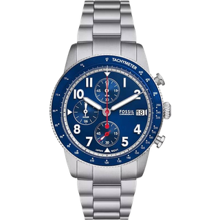 Fossil FS6047 Herrenuhr Sport Tourer Chronograph Stahl/Blau