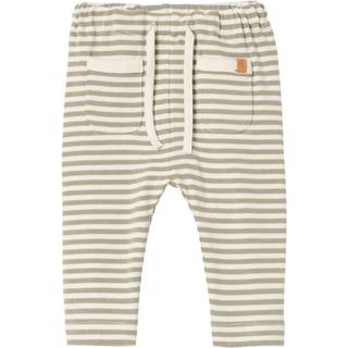 Lil Atelier Moss Grey Stribede Bukser