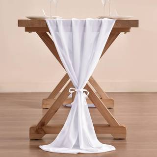 Socomi 14ft White Chiffon Table Runner 29x170 inches Sheer Wedding Runner Romantic Rustic Table Runner til påske Thanksgiving Christmas Baby Show