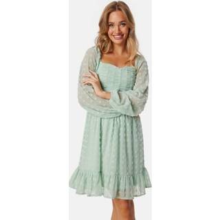 Dobby Dot Ruched  Dress