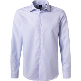 BOGGI MILANO Herren Hemd blau gestreift Slim Fit