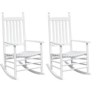 Gyngestole Buede Sæder Massivt Poppeltræ - Hvid / chair (2 pcs)