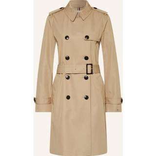 Tommy Hilfigertil kvinder. WW0WW42133 Beige vandafvisende slim fit trenchcoat (38), Casual, Økologisk bomuld, Bæredygtig
