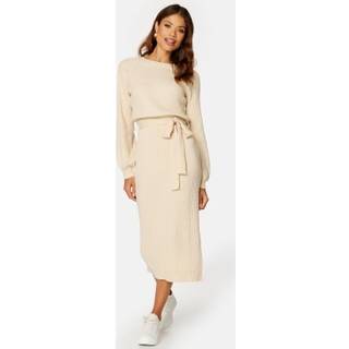 Round Neck Rib Knitted Midi Dress