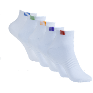 Black Pearls Socks - Ankle - Bomuld - 36-39 , White , 5-Pack—-27.00 Kr/st—-135.00 Kr/Pack