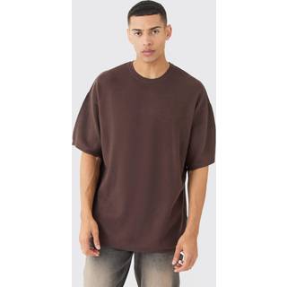 Mens Chocolate Oversized Knitted T-shirt