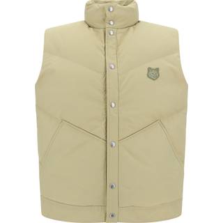Maison Kitsune Fox Head Puffer Gilet Khaki
