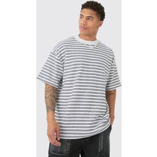 Mens Multi Oversized Ribbed Striped T-shirt