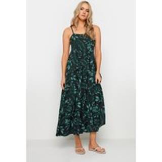 Lts Tall Dark Green Tropical Print Strappy Midaxi Dress 16 Lts | Tall Women's Midaxi Dresses